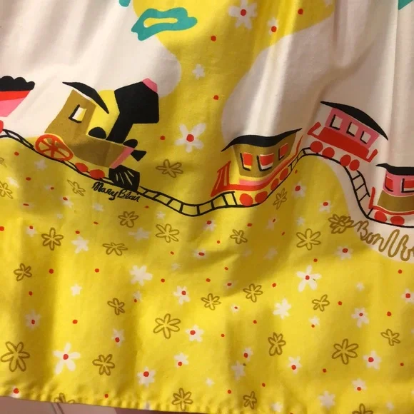 Mary Blair By Pinup Couture Yellow Train Circle Skirt - Picture 3 of 7
